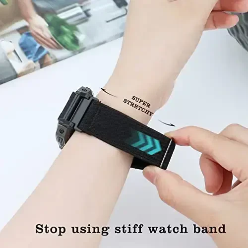 Folavii 20mm 22mm Stretchy Nylon Compatible with KOSPET Tank M1 Pro/M1/M2/M3/T2/T3 Smart Watch Bands, Quick Release Adjustable Replacement Wristbands for AMAZTIM C20 Pro/C20/M2/T2 Elastic Sport Strap - 5