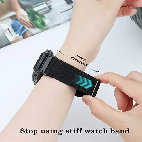 Folavii 20mm 22mm Stretchy Nylon Compatible with KOSPET Tank M1 Pro/M1/M2/M3/T2/T3 Smart Watch Bands, Quick Release Adjustable Replacement Wristbands for AMAZTIM C20 Pro/C20/M2/T2 Elastic Sport Strap - 5
