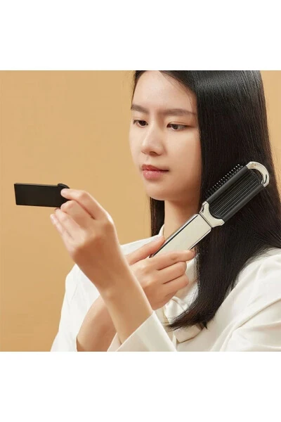 Foldable mini mirror hair brush - 3
