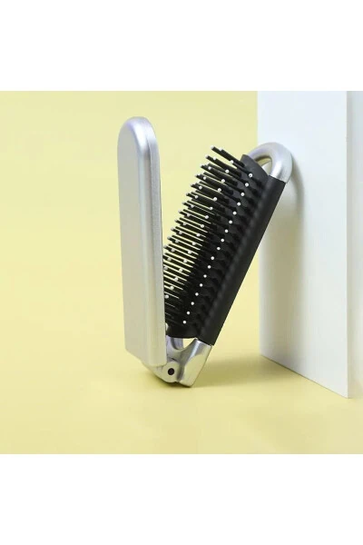 Foldable mini mirror hair brush - 5