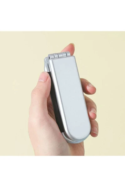 Foldable mini mirror hair brush - 7