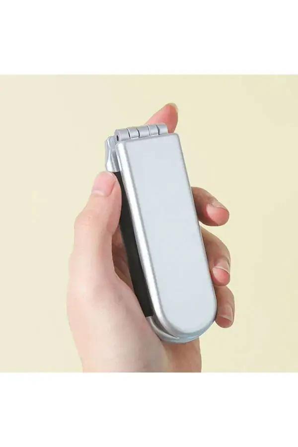 Foldable mini mirror hair brush - 7