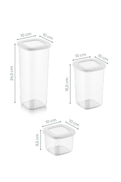 Foly Labelled Square Food Storage Container 24-piece Set 8x(0.55 LITRE, 1.2 LITRE, 1.75 LITRE) White - 7