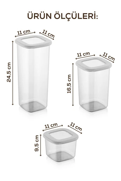 Foly Labelled Square Food Storage Container 24-piece Set 8x(0.55 LITRE, 1.2 LITRE, 1.75 LITRE) White - 7