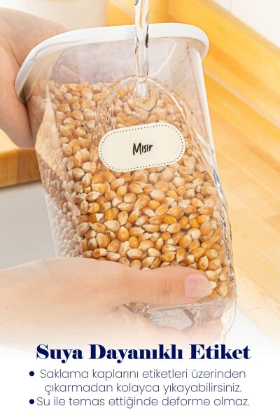 Foly yorlig'i bilan kvadrat oziq-ovqat saqlash idishi 24 dona to'plam 8x(0,55 LITR, 1,2 LITR, 1,75 LITR) Oq - VIENEV (1)