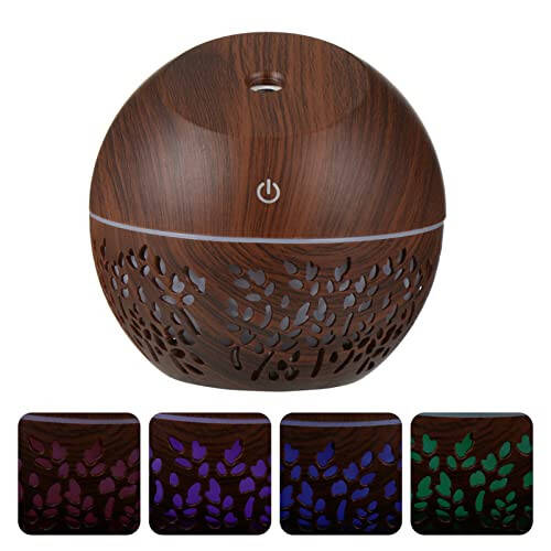 FOMIYES Office Humidifier Humidifier Night Light Wooden Grain Mini USB Essential Oil Diffuser Aroma Cool Mist Humidifier Portable for Office Home Bedroom Desktop Air Humidifier - 6