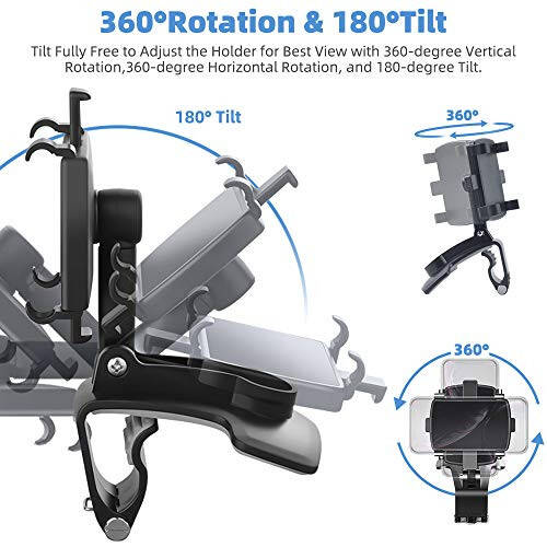 FONKEN Araba Telefon Tutucu, [2'li Paket] Araba Telefon Tutucu 360 Derece Dönüşlü Gösterge Paneli Klips Montajı, iPhone 11 13/12 Pro Max 8 8Plus Samsung S10 S9 S8 4