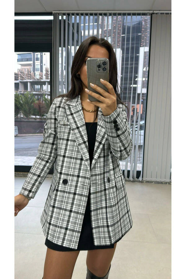 Foo Black Checked Blazer Jacket - 1