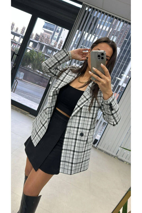 Foo Black Checked Blazer Jacket - 2