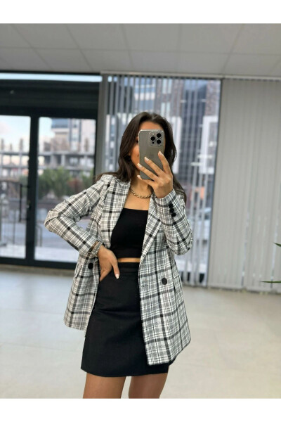 Foo Black Checked Blazer Jacket - 5