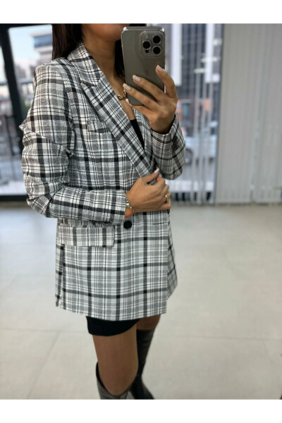 Foo Black Checked Blazer Jacket - 7