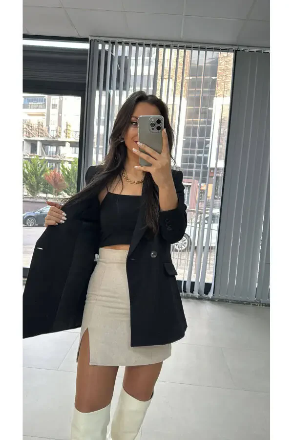 Foo Qora Blazer Ko'ylagi - 3