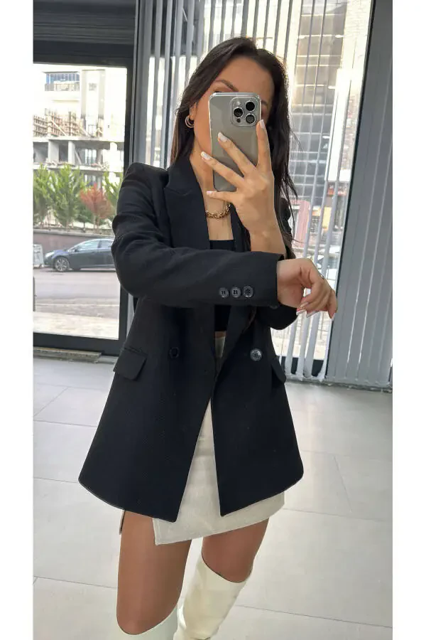 Foo Qora Blazer Ko'ylagi - 5