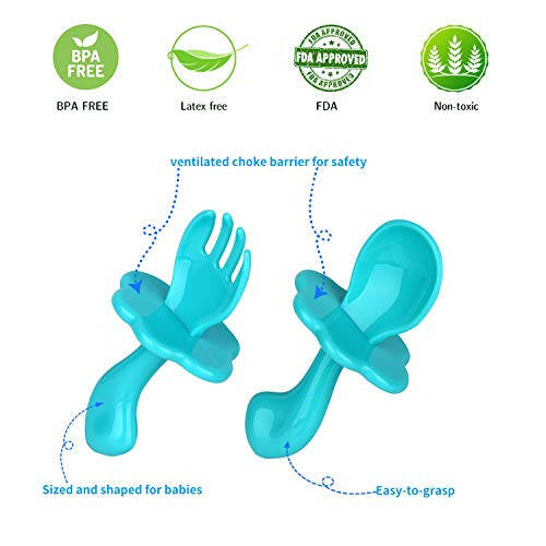 Food Feeder Baby Fruit Feeder Pacifier (3 Pcs) with 6 Different Sized Silicone Pacifiers 2 PCS Silicone Baby Food Dispensing Spoon 90ML with 2 Baby Spoons Silicone Bottle Brush Pacifier Clip - 7