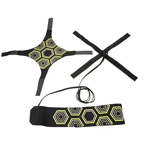 Football Kick Trainer Soccer Training Aids Hands Free Throw Sole Practice Equipment for Kids with Adjustable Belt Elastic Rope Fits Ball 3, 4, and 5 - EastyGold (1)