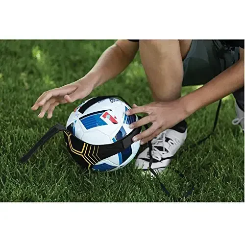 Football Kick Trainer Soccer Training Aids Hands Free Throw Sole Practice Equipment for Kids with Adjustable Belt Elastic Rope Fits Ball 3, 4, and 5 - 5