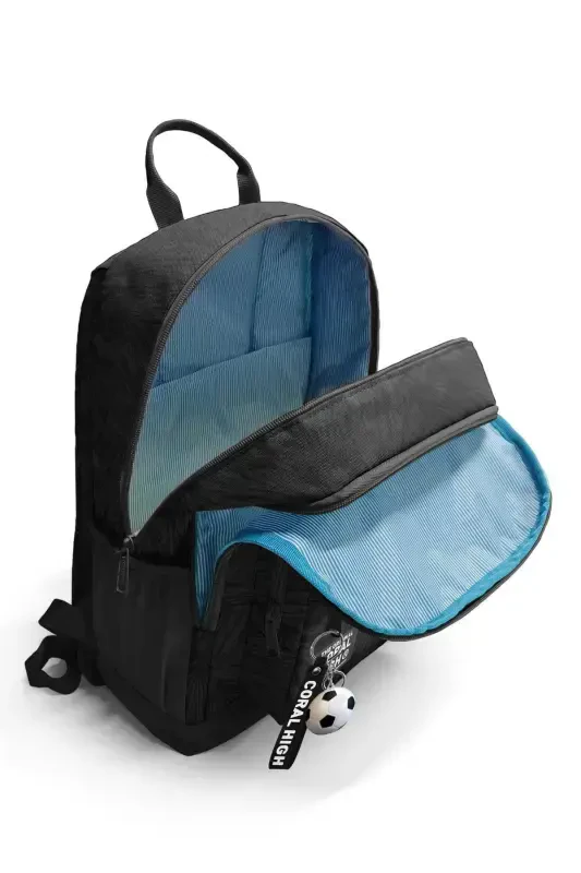 Football Patterned 3-Piece School Bag Set-Black - 6