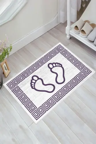 Footprint Bath Mat 40cmx60cm Purple Rug-Purple 