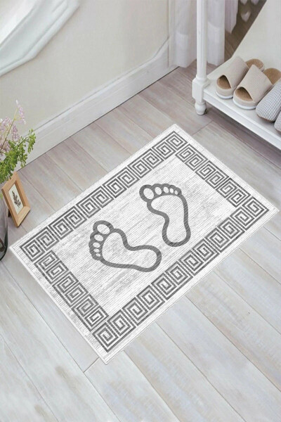 Footprint Bathroom Rug 40cmx60cm Grey Rug - 1