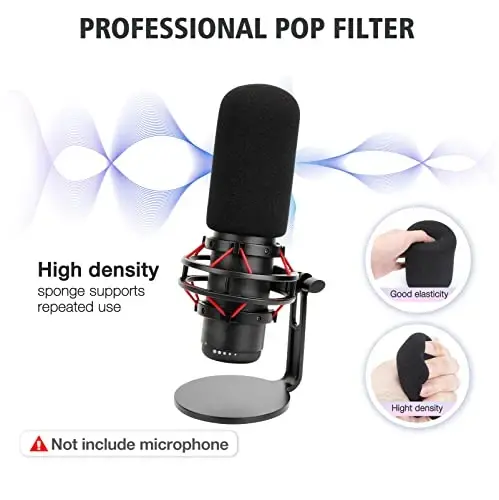 For HyperX QuadCast S White Boom Arm - White Mic Arm Compatible with Hyper x QuadCast, Microphone Boom Arm with Pop Filter, Improve Sound Quality, Mic Boom Arm for Hyperx QuadCast by SUNMON - 6