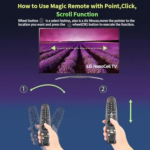 for LG-Magic-TV-Remote, for Most 2019-2025 LG Remote Control for Smart TVs | with Voice and Pointer Function, MR20GA, Air Mouse, 3 Shortcut Buttons - 4