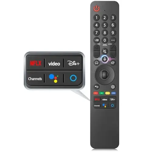 for LG Smart TV Remote Control Replacement 2019-2025 with Voice and Pointer | for LG 2019-2025 UHD/OLED/QNED TVs. 6 shortcut keys for streaming, voice-controlled cursor, easy pairing, durable ABS build. - OMAIC