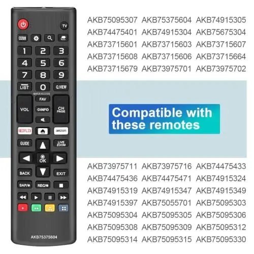 for LG Smart TV Remote, Universal Replacement for All LG TVs | AKB75375604 - 5