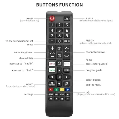 for Samsung-Smart -TV-Remote-Control-Replacement,Universal for All Samsung Frame Curved QLED TVs - 7