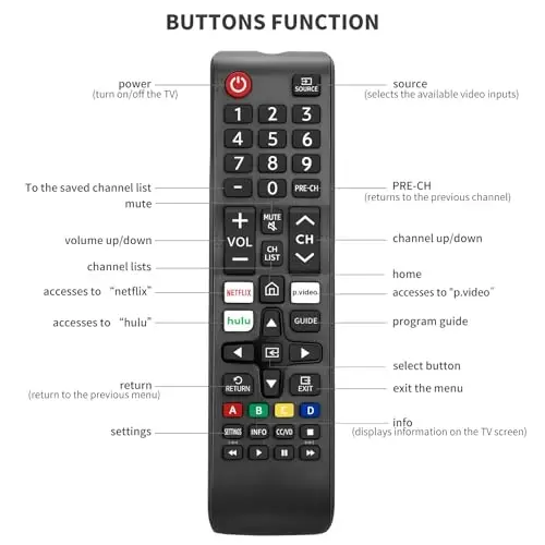for Samsung-Smart -TV-Remote-Control-Replacement,Universal for All Samsung Frame Curved QLED TVs - ANGROX