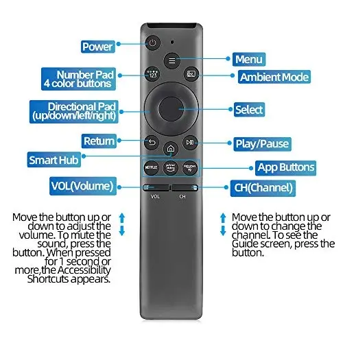 for Samsung-Smart-TV-Remote-Replacement, Universal Remote for All Samsung LCD LED QLED Frame Crystal Smart TVs - 6