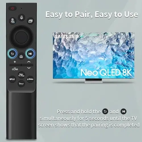 for Samsung-TV-Remote-Replacement, only Compatible for Samsung-Smart-TV-Remote with Voice Function, for QLED UHD HDR 4K 8K Smart TVs - 4