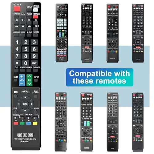 for Sharp-Smart-TV-Remote-Replacement, Universal Remote Control for All Sharp AQUOS HDTV 3D LCD LED Smart TVs - GVIRTUE (1)