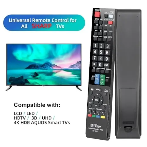 for Sharp-Smart-TV-Remote-Replacement, Universal Remote Control for All Sharp AQUOS HDTV 3D LCD LED Smart TVs - 3