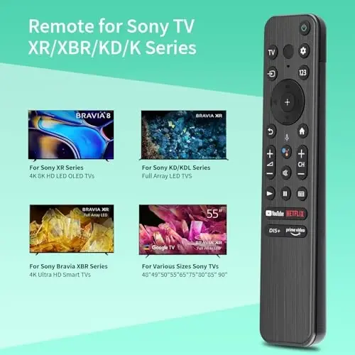 for Sony-TV-Remote, Compatible with Sony Remote Control for Smart TV with Voice Control RMF-TX800U, for XR/XBR/KD/K Series 4K LED OLED Google/Android TVs - 2