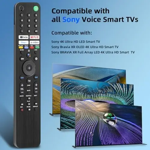 for Sony TV Remote Voice, Replacement for Sony Bravia TV Remote for All Smart LED OLED Series TVs with Voice Function (RMF-TX520U) - 2