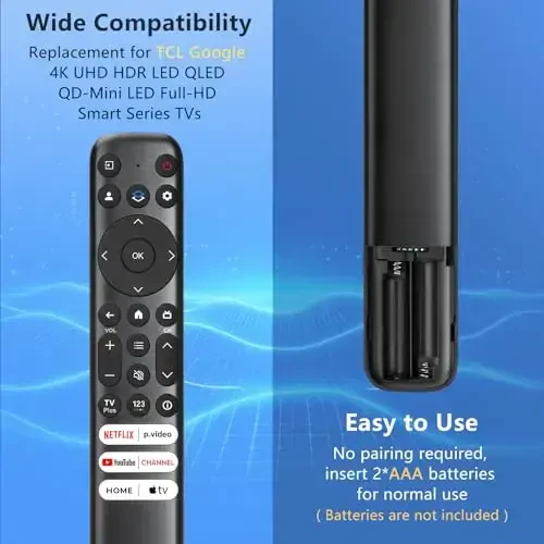 for TCL-Google-TV-Remote Control Replacement,RC813 Compatible with TCL Smart TVs QM8/QM7/S5/S4/S3/Q7/Q6/Q5 Series(Not for Roku TVs) - 6