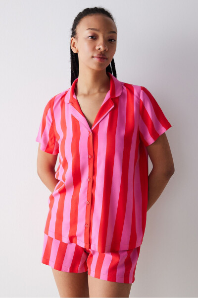 For You Shirt and Shorts Multicolored Pajama Set - PENTI (1)