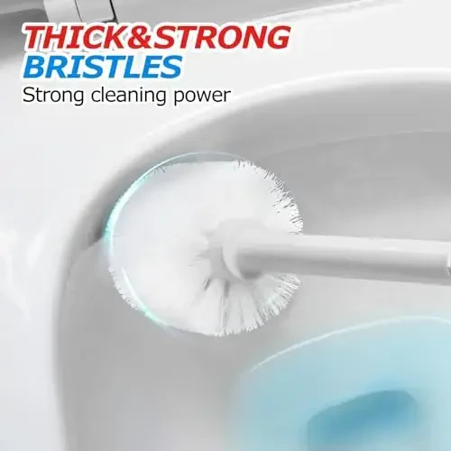 FORASTO 2 in 1 Toilet Plunger and Brush Set,Extended Handle Plunger,Toilet Bowl Brush Plunger Set,Bathroom Cleaning Tools,Cleaning Brush,Toilet Brush Plunger Combo,Cream Grey（21inch） - 5