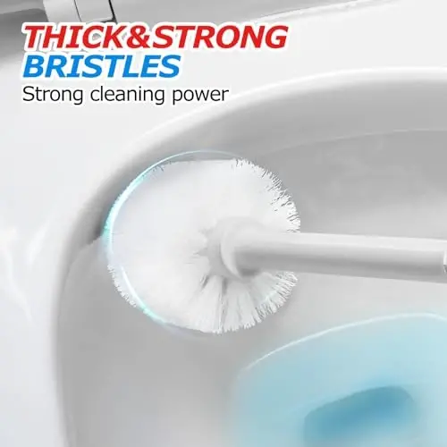 FORASTO 2 in 1 Toilet Plunger and Brush Set,Extended Handle Plunger,Toilet Bowl Brush Plunger Set,Bathroom Cleaning Tools,Cleaning Brush,Toilet Brush Plunger Combo,Cream Grey（21inch） - 5