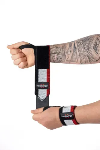Force Fitness Crossfit Body Ağırlık Destek Bilekliği Siyah-kırmızı-beyaz (2 ADET) Şk-125-Kırmızı - 1