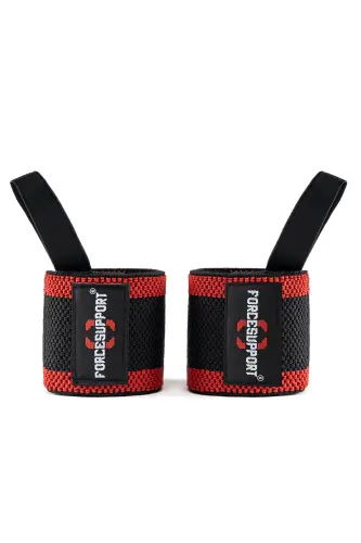 Force Fitness Crossfit Body Вес Поддержка Браслет Черно-красная Полоса (2 ШТ.) Шк-122-Красный - FORCE SUPPORTS (1)