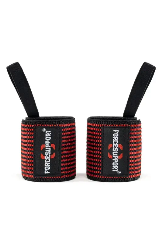 Force Fitness Crossfit Bodyweight Support Wristband Black-red Embroidered (2 PCS) Şk-123 - 2