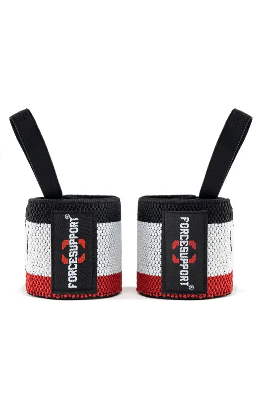 Force Fitness Crossfit Bodyweight Support Wristband Black-red-white (2 PCS) Şk-125 - 6