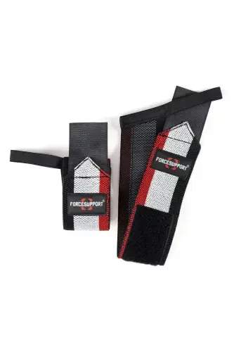 Force Fitness Crossfit Bodyweight Support Wristband Black-red-white (2 PCS) Şk-125 - 3