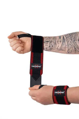 Force Fitness Crossfit Body Ağırlık Destek Bilekliği Siyah-kırmızı Şeritli (2 ADET) Şk-122 - Kırmızıı - 5