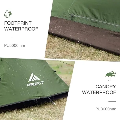 Forceatt Camping Tent 2 Person, Backpacking Tent Waterproof & Windproof, Ultralight Instant Tent with Rain Fly for Camping, Hiking, Outdoor - 4