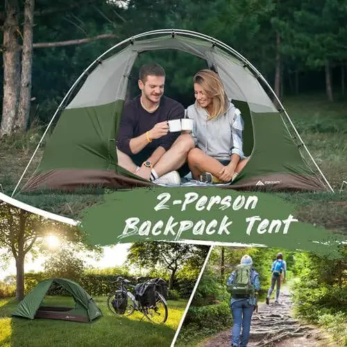 Forceatt Camping Tent 2 Person, Backpacking Tent Waterproof & Windproof, Ultralight Instant Tent with Rain Fly for Camping, Hiking, Outdoor - 6