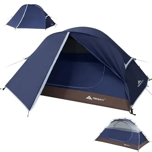 Forceatt Camping Tent 2 Person, Backpacking Tent Waterproof & Windproof, Ultralight Instant Tent with Rain Fly for Camping, Hiking, Outdoor - 1