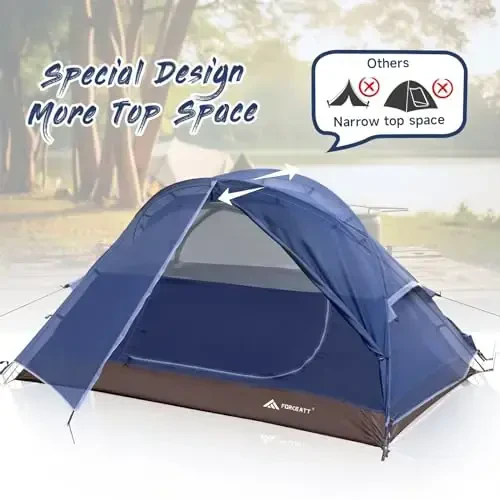 Forceatt Camping Tent 2 Person, Backpacking Tent Waterproof & Windproof, Ultralight Instant Tent with Rain Fly for Camping, Hiking, Outdoor - 5