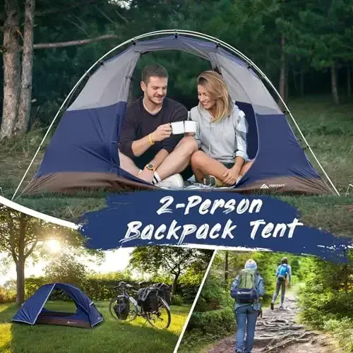 Forceatt Camping Tent 2 Person, Backpacking Tent Waterproof & Windproof, Ultralight Instant Tent with Rain Fly for Camping, Hiking, Outdoor - 6